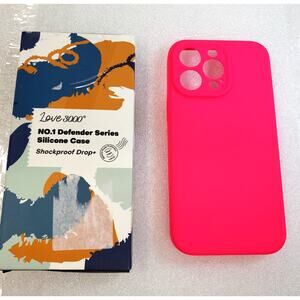 LOVE 3000 Designed for Iphone 15 Pro Max Case, Premium Silicone Soft Bright Pink
